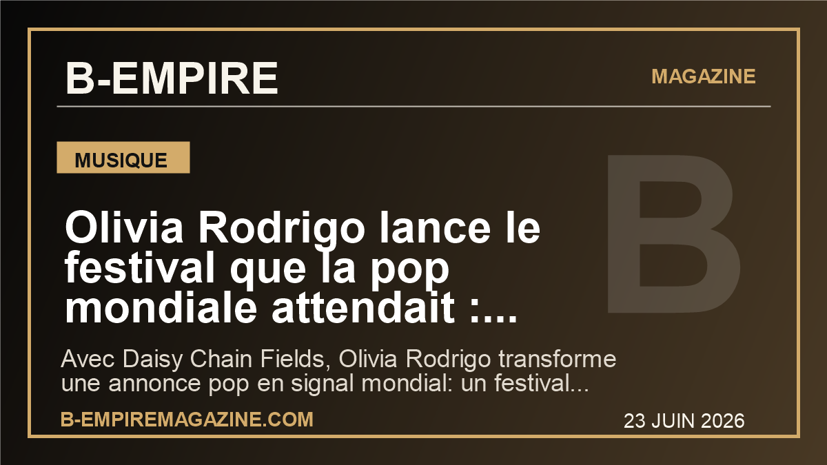 Olivia Rodrigo lance le festival que la pop mondiale attendait : pourquoi Daisy Chain Fields peut changer l'ete 2026