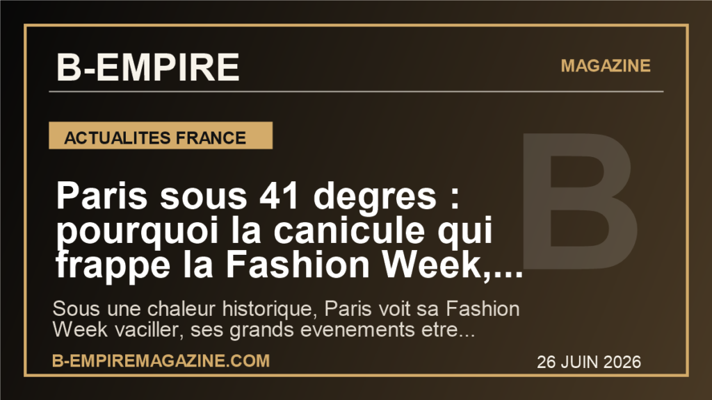 Paris sous 41 degres : pourquoi la canicule qui frappe la Fashion Week, Solidays et la Pride envoie un signal mondial