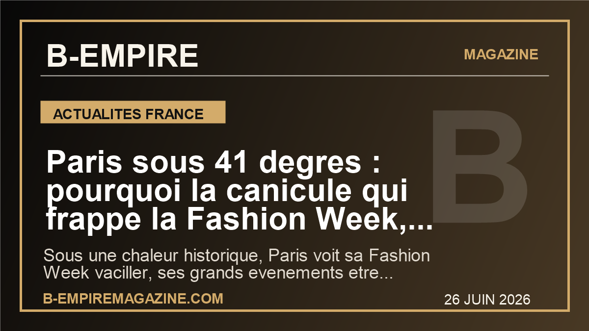 Paris sous 41 degres : pourquoi la canicule qui frappe la Fashion Week, Solidays et la Pride envoie un signal mondial