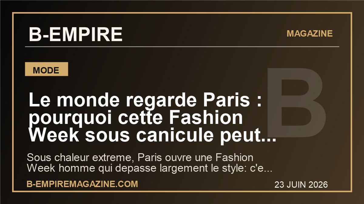Le monde regarde Paris : pourquoi cette Fashion Week sous canicule peut tout changer pour le luxe francais