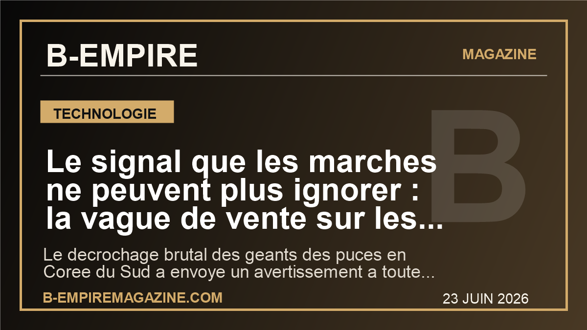 Le signal que les marches ne peuvent plus ignorer : la vague de vente sur les puces IA partie de Seoul secoue Wall Street et l'Europe