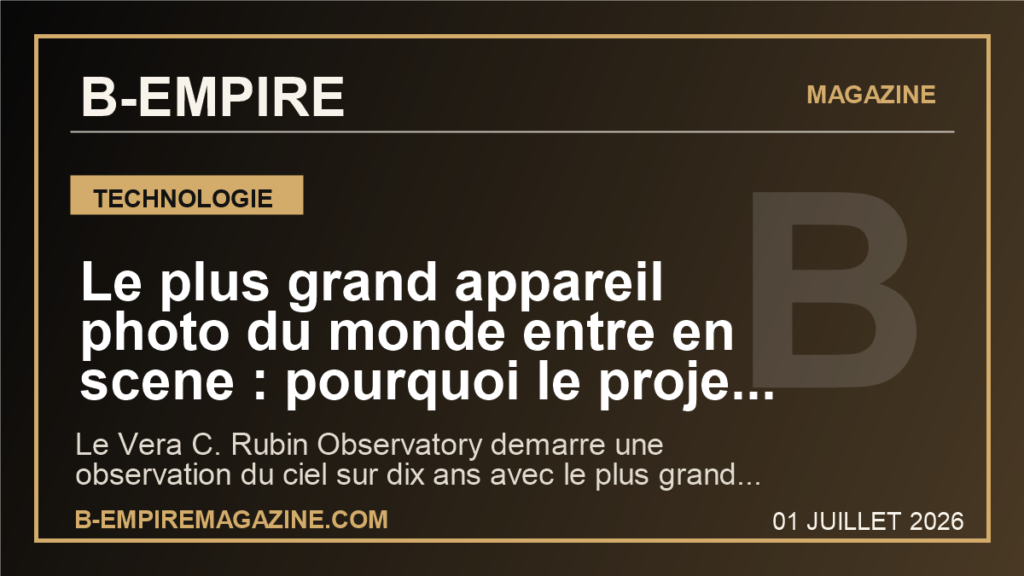 Le plus grand appareil photo du monde entre en scene : pourquoi le projet Rubin peut changer notre regard sur l'univers pendant dix ans