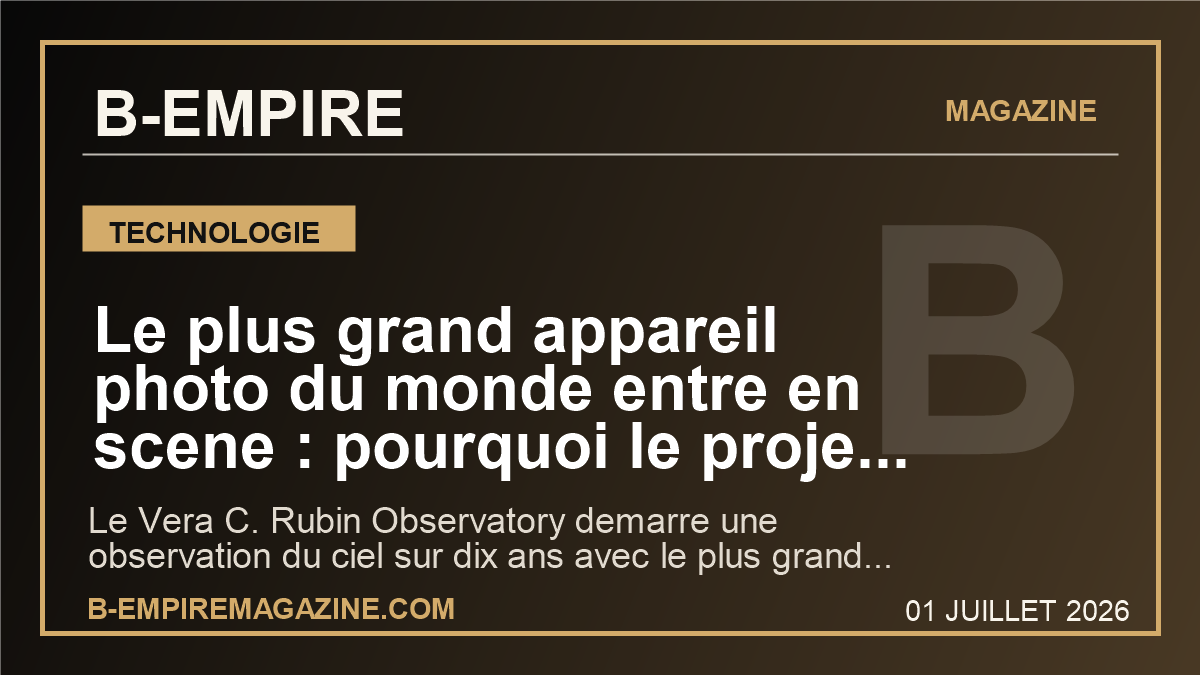 Le plus grand appareil photo du monde entre en scene : pourquoi le projet Rubin peut changer notre regard sur l'univers pendant dix ans
