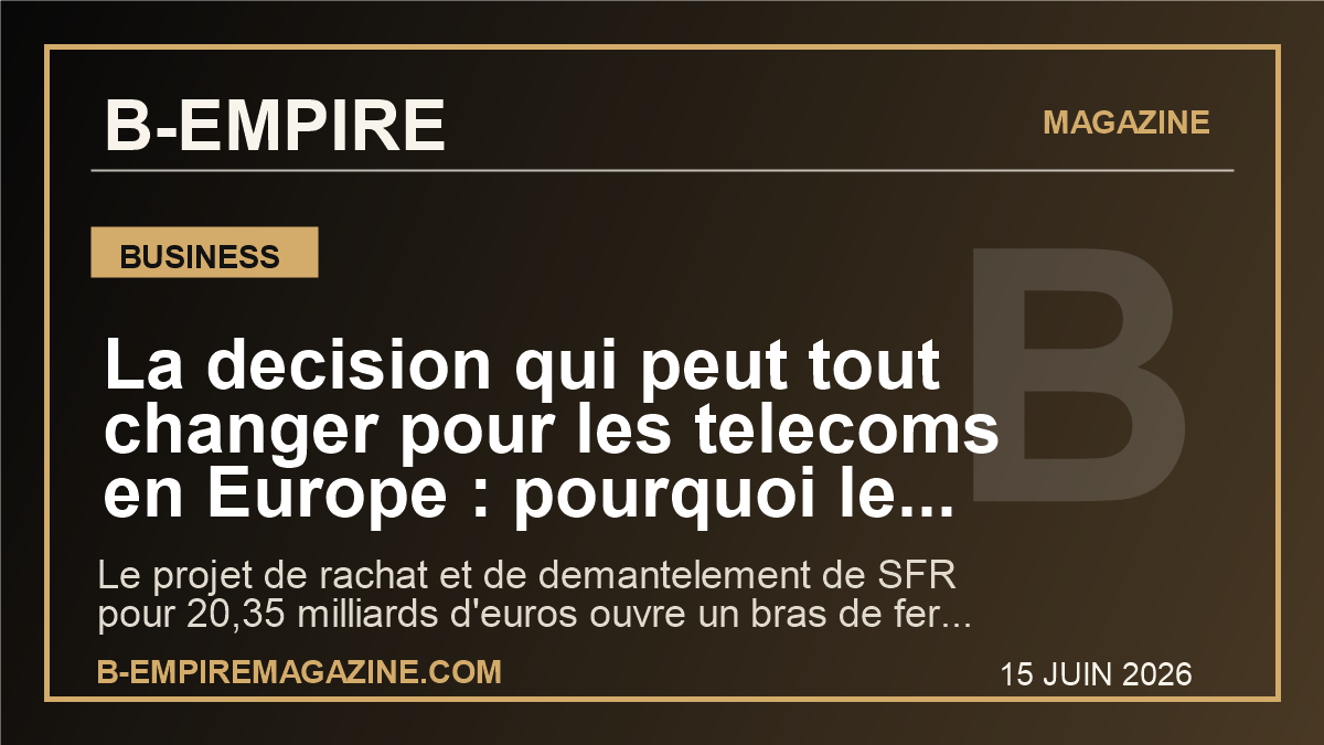 La decision qui peut tout changer pour les telecoms en Europe : pourquoi le dossier SFR secoue deja la France