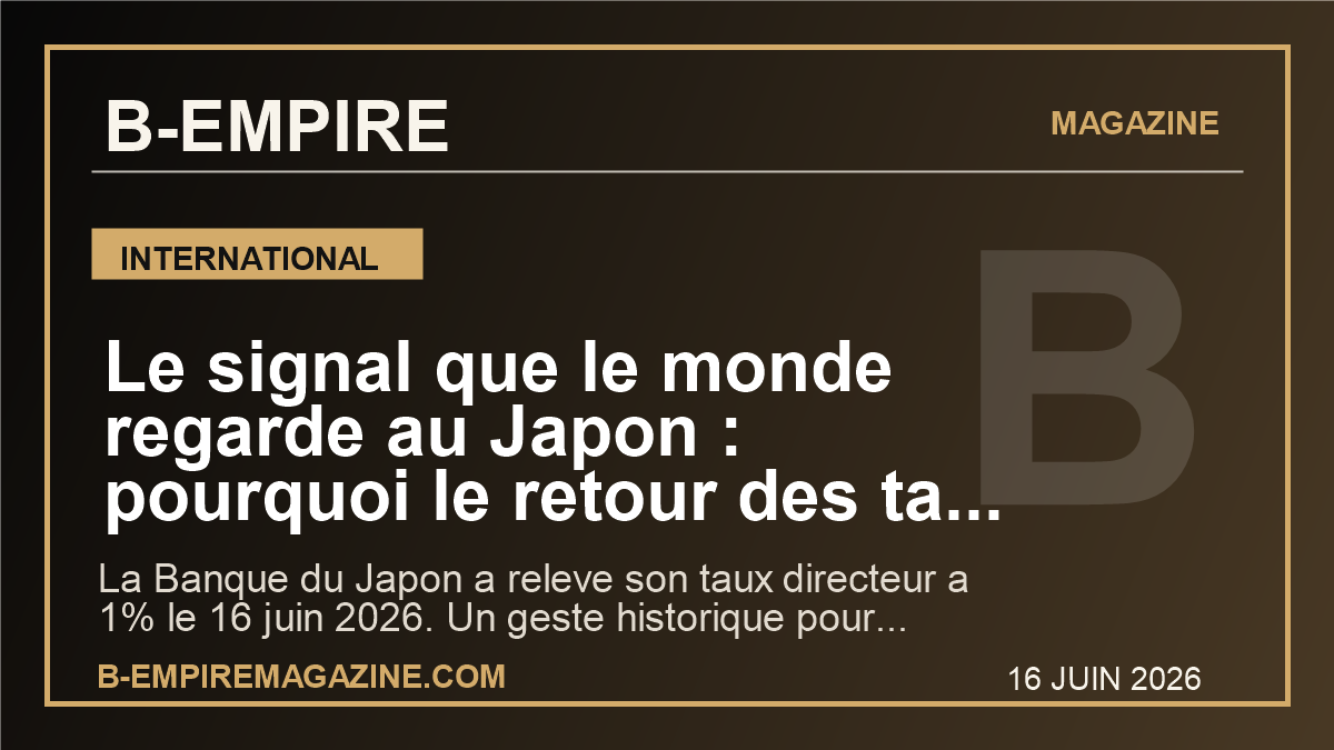 Le signal que le monde regarde au Japon : pourquoi le retour des taux a 1% peut tout changer