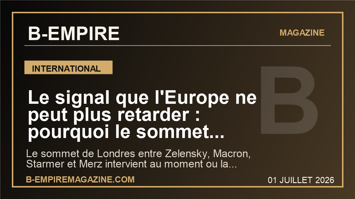 Le signal que l'Europe ne peut plus retarder : pourquoi le sommet Londres-Macron-Starmer-Merz avec Zelensky peut tout changer