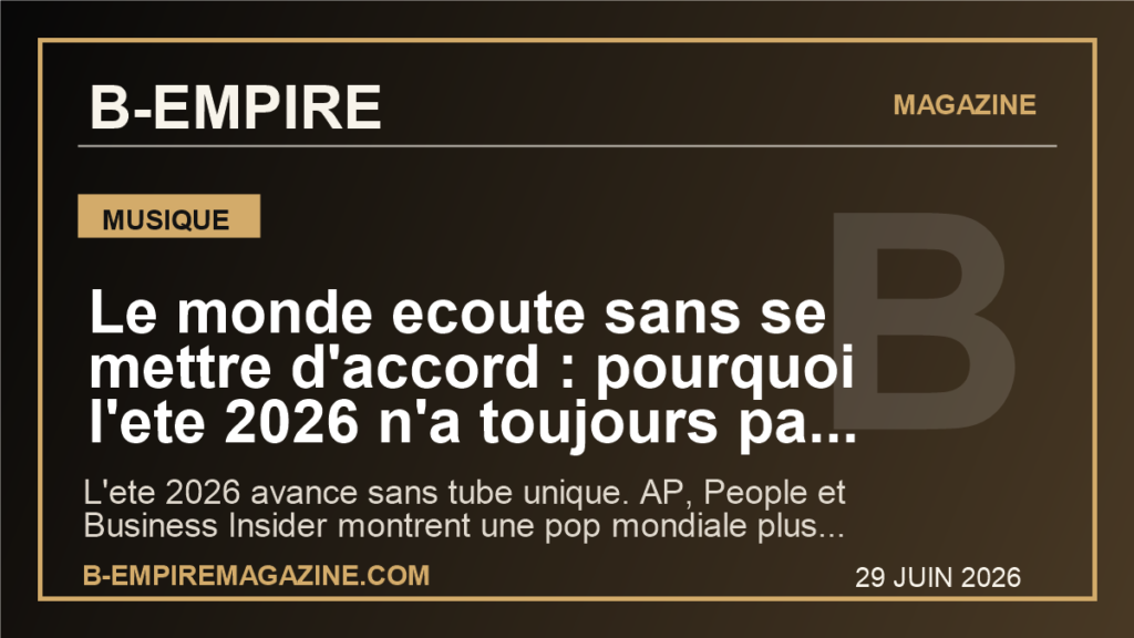Le monde ecoute sans se mettre d'accord : pourquoi l'ete 2026 n'a toujours pas trouve son vrai tube mondial