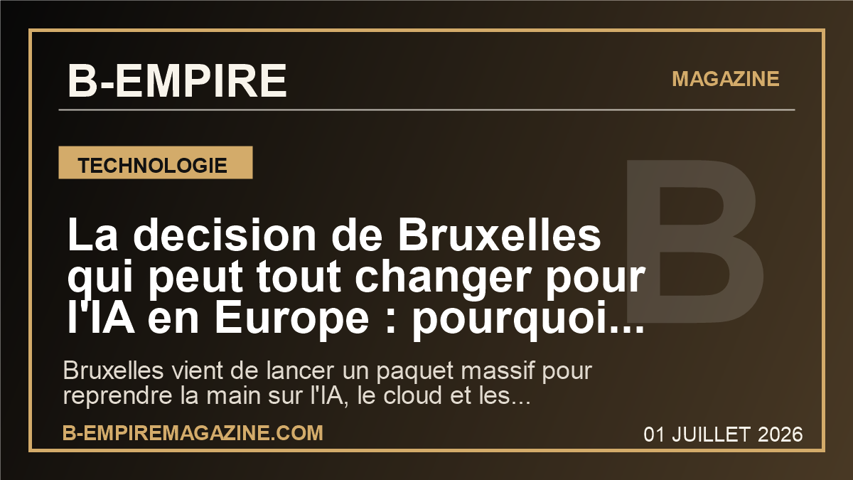 La decision de Bruxelles qui peut tout changer pour l'IA en Europe : pourquoi le plan anti-dependance secoue deja la tech mondiale