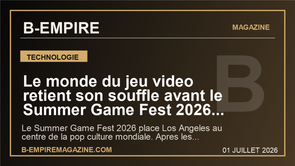 Le monde du jeu video retient son souffle avant le Summer Game Fest 2026 : la nuit qui peut tout changer pour PlayStation, Xbox et l'industrie