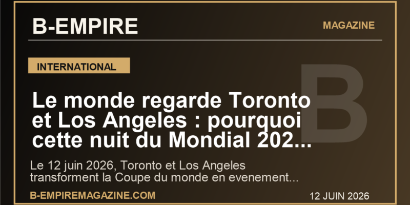 Le monde regarde Toronto et Los Angeles : pourquoi cette nuit du Mondial 2026 peut tout changer pour le show global du football