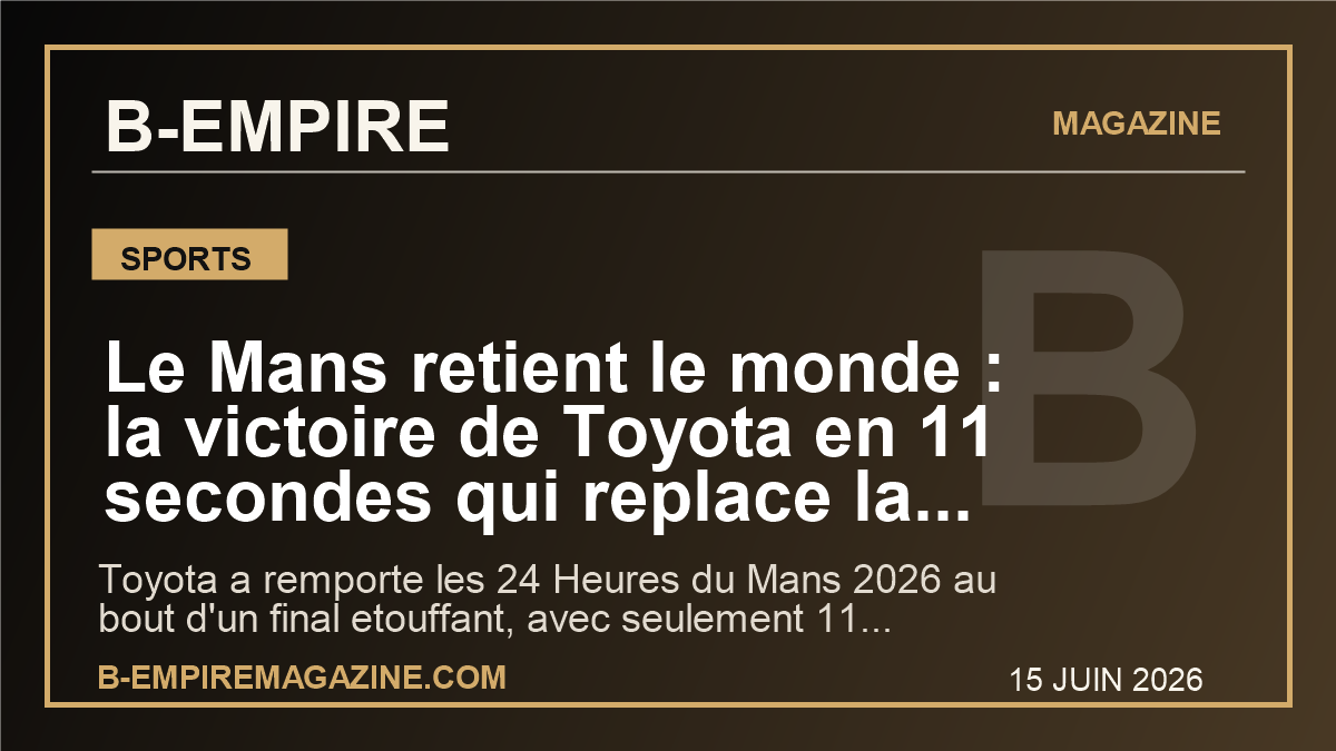 Le Mans retient le monde : la victoire de Toyota en 11 secondes qui replace la France au centre du sport mondial