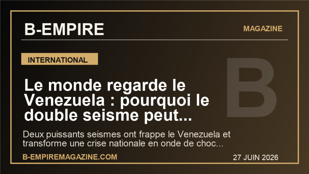 Le monde regarde le Venezuela : pourquoi le double seisme peut bouleverser bien au-dela de Caracas