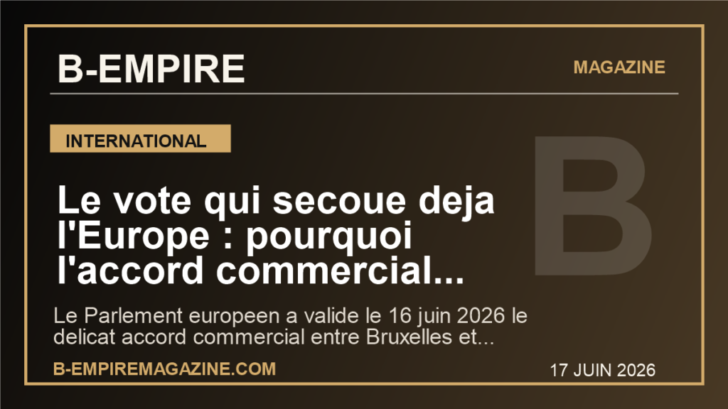 Le vote qui secoue deja l'Europe : pourquoi l'accord commercial Etats-Unis-UE peut tout changer pour la France