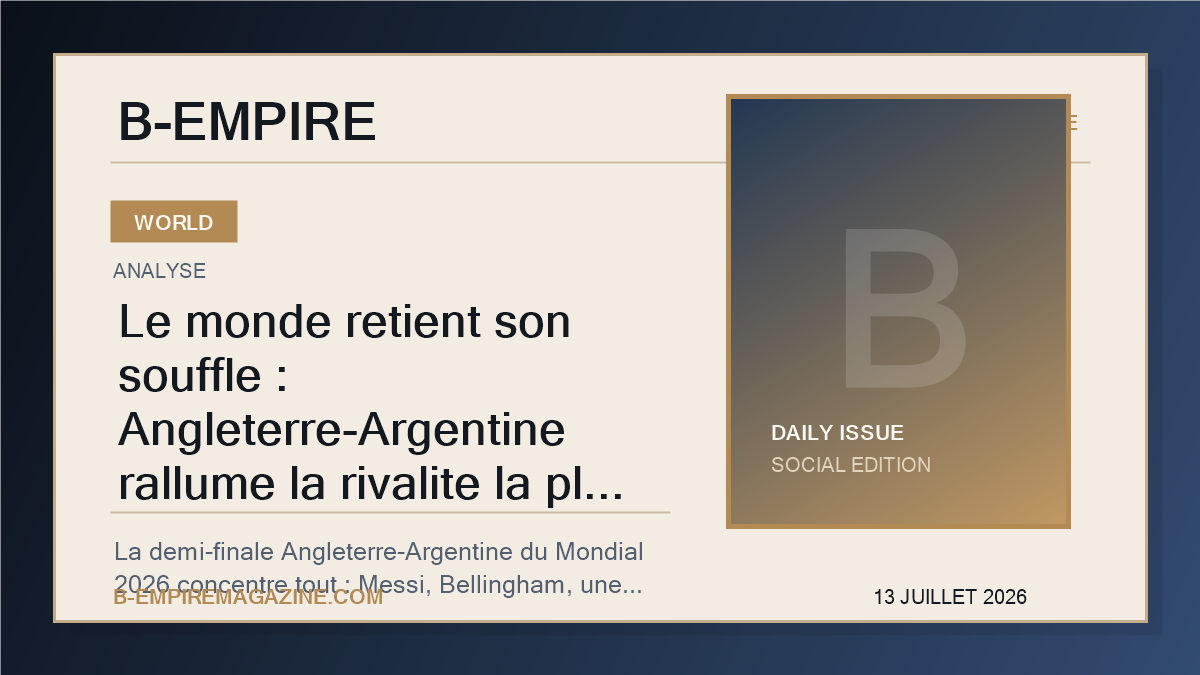 Le monde retient son souffle : Angleterre-Argentine rallume la rivalite la plus electrique du Mondial 2026