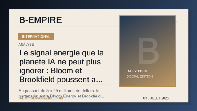 Le signal energie que la planete IA ne peut plus ignorer : Bloom et Brookfield poussent a 25 milliards la bataille des data centers