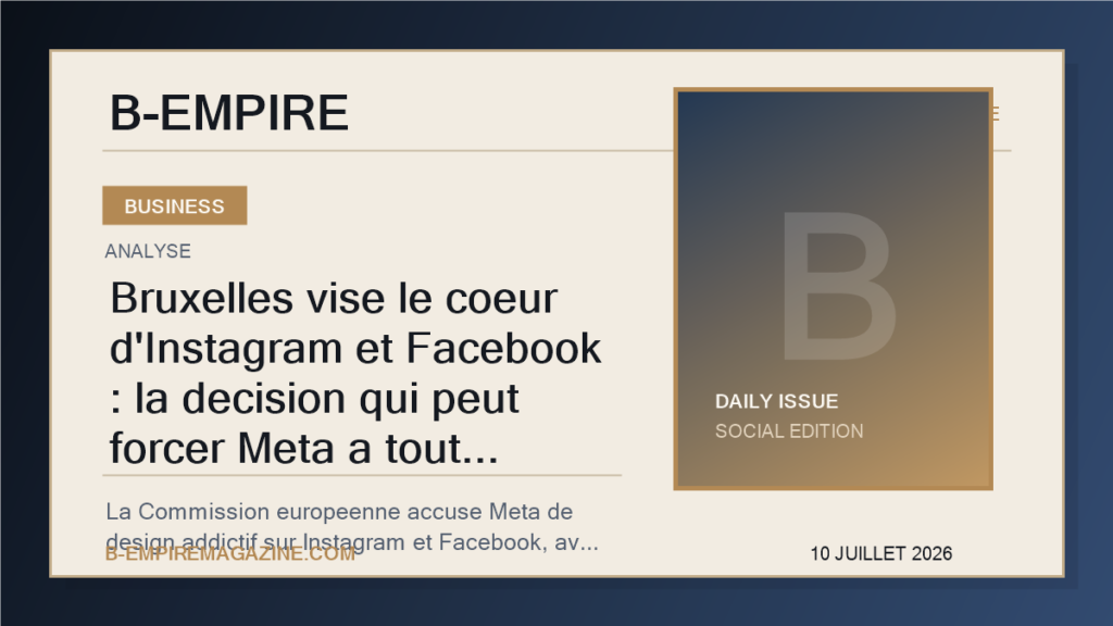 Bruxelles vise le coeur d'Instagram et Facebook : la decision qui peut forcer Meta a tout repenser