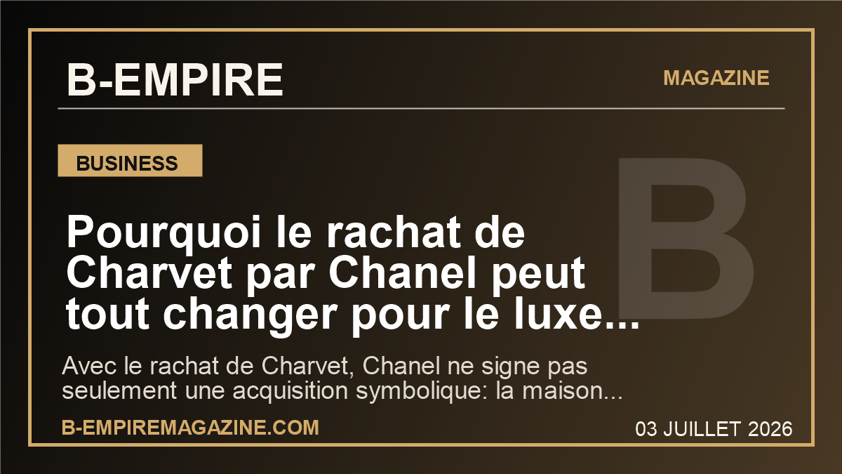 Pourquoi le rachat de Charvet par Chanel peut tout changer pour le luxe francais et son influence mondiale