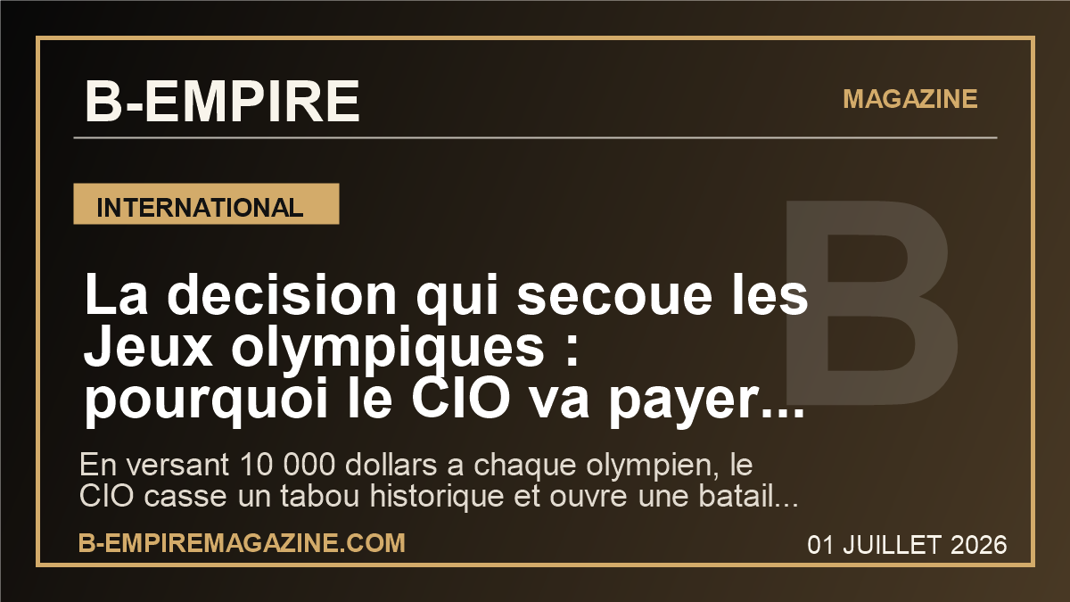 La decision qui secoue les Jeux olympiques : pourquoi le CIO va payer tous les olympiens pour la premiere fois