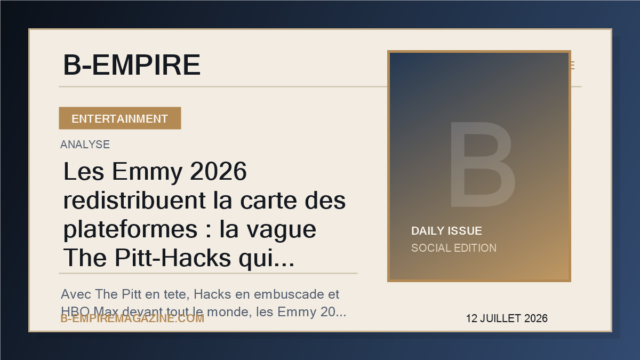 Les Emmy 2026 redistribuent la carte des plateformes : la vague The Pitt-Hacks qui secoue deja la TV mondiale