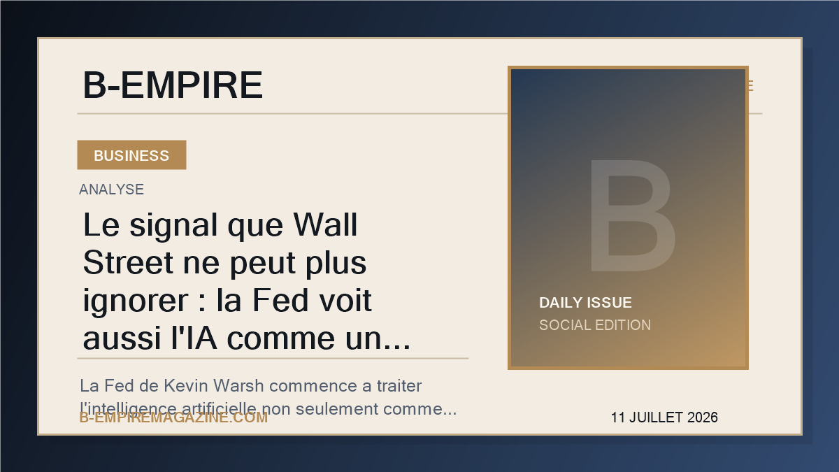 Le signal que Wall Street ne peut plus ignorer : la Fed voit aussi l'IA comme un risque pour l'inflation mondiale