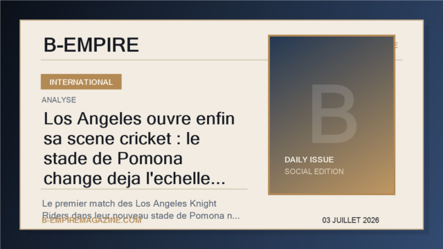 Los Angeles ouvre enfin sa scene cricket : le stade de Pomona change deja l'echelle mondiale avant les JO 2028