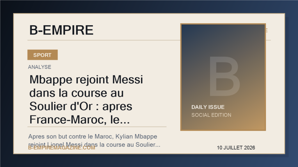 Mbappe rejoint Messi dans la course au Soulier d'Or : apres France-Maroc, le Mondial 2026 change de dimension