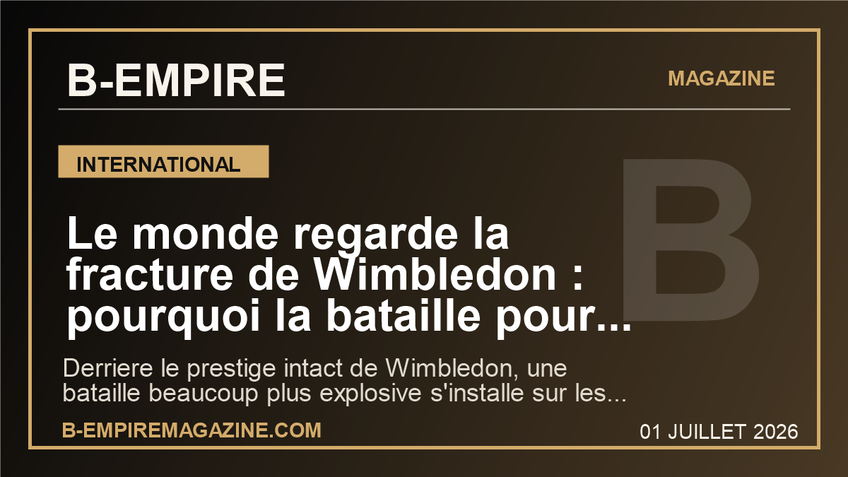 Le monde regarde la fracture de Wimbledon : pourquoi la bataille pour l'argent peut secouer tout le tennis