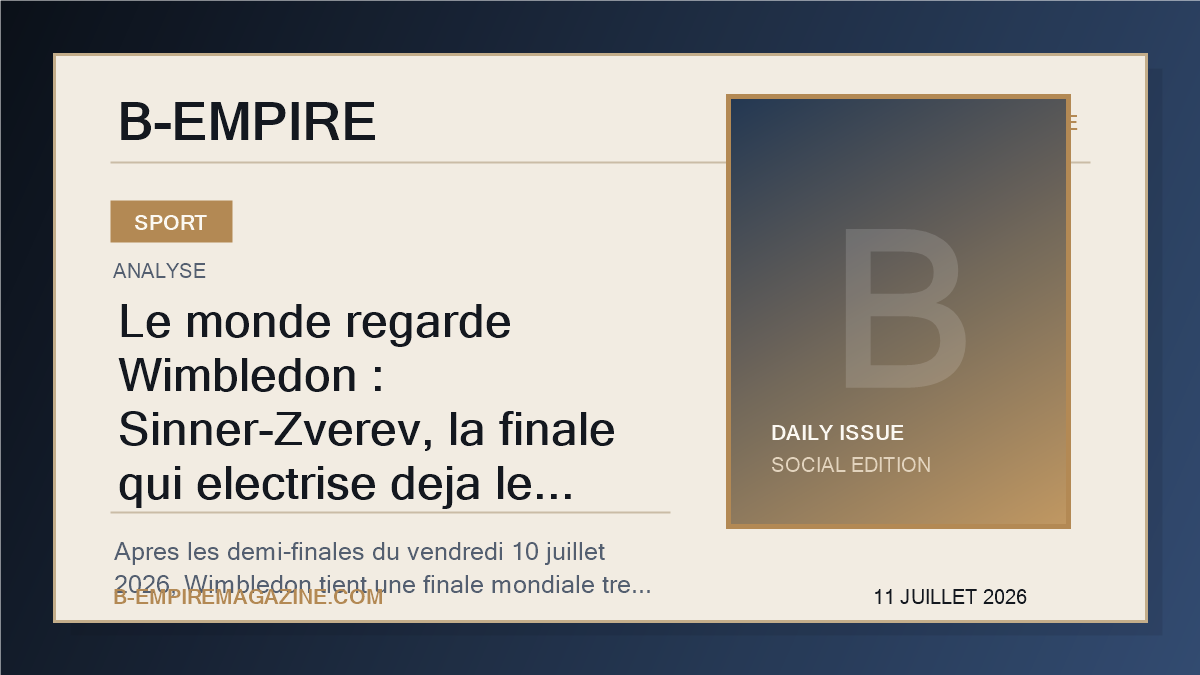 Le monde regarde Wimbledon : Sinner-Zverev, la finale qui electrise deja le tennis mondial