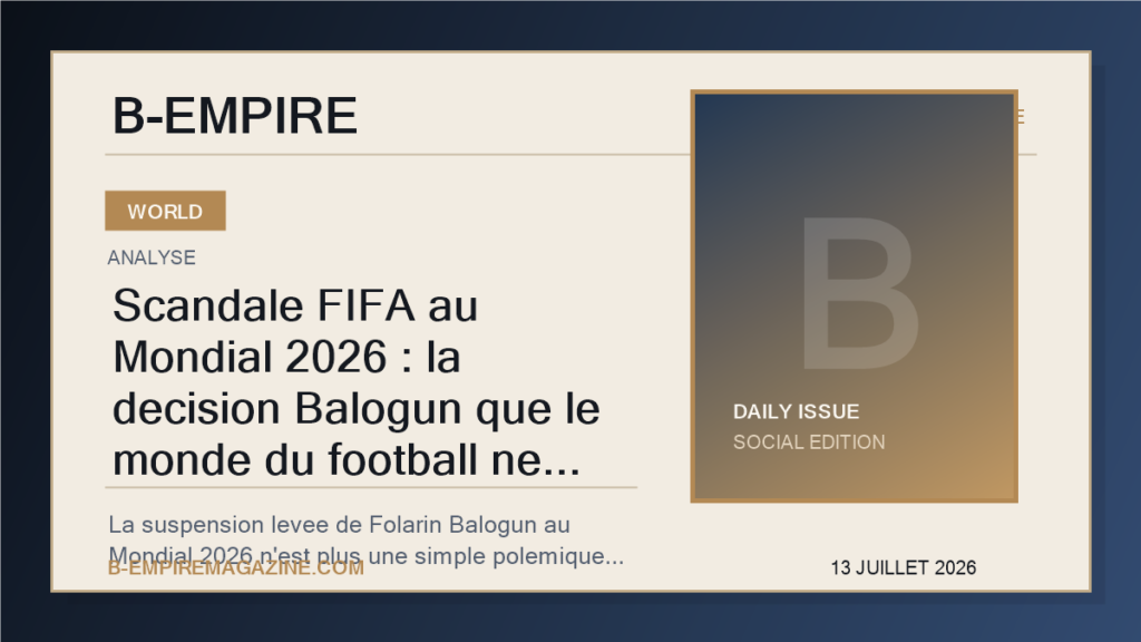Scandale FIFA au Mondial 2026 : la decision Balogun que le monde du football ne peut plus traiter comme un simple detail