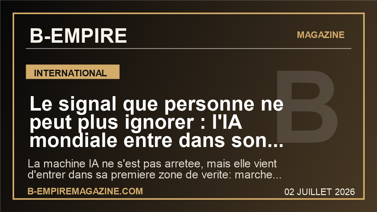 Le signal que personne ne peut plus ignorer : l'IA mondiale entre dans son premier vrai stress test