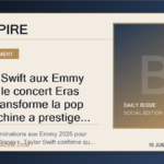 Taylor Swift aux Emmy 2026 : le concert Eras Tour transforme la pop en machine a prestige TV