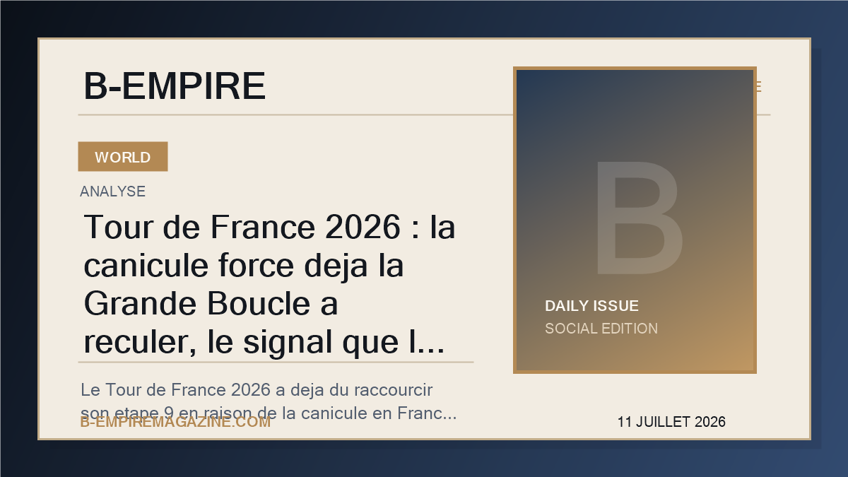 Tour de France 2026 : la canicule force deja la Grande Boucle a reculer, le signal que la France ne peut plus ignorer