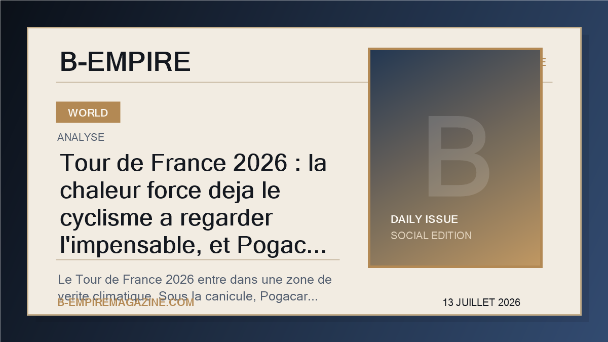Tour de France 2026 : la chaleur force deja le cyclisme a regarder l'impensable, et Pogacar l'a dit tout haut