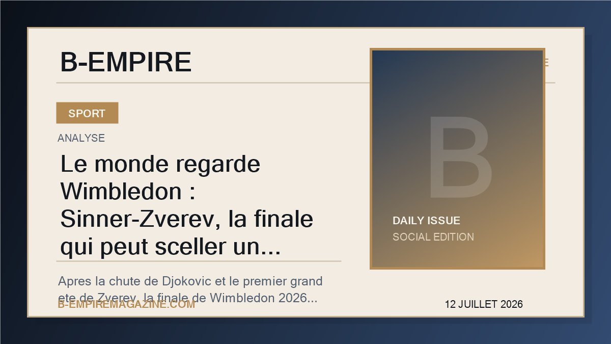Le monde regarde Wimbledon : Sinner-Zverev, la finale qui peut sceller un nouvel ordre du tennis mondial