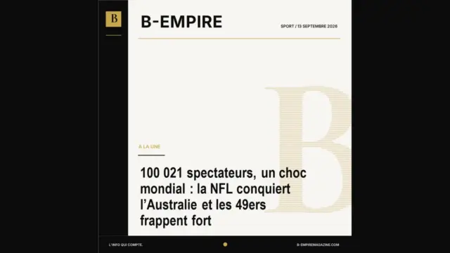 100 021 spectateurs, un choc mondial : la NFL conquiert l’Australie et les 49ers frappent fort