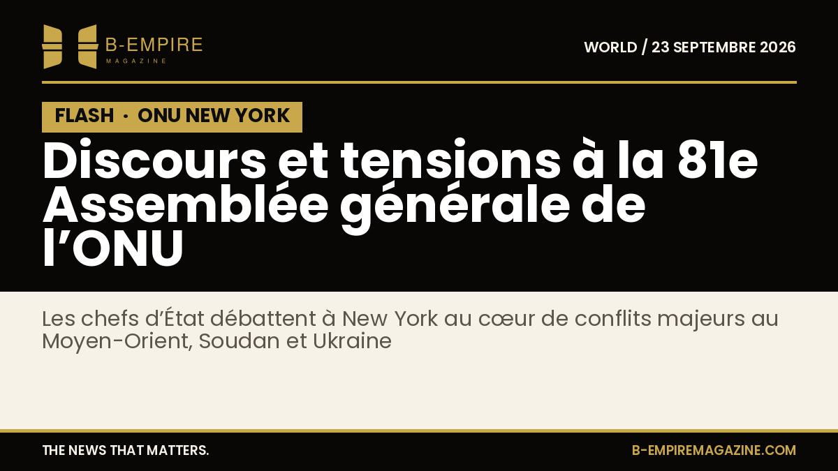 Photo de la tribune de l’ONU à New York avec des chefs d’État et délégations lors de la 81e Assemblée générale