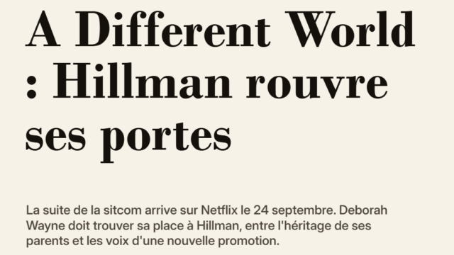 A Different World : Hillman rouvre ses portes