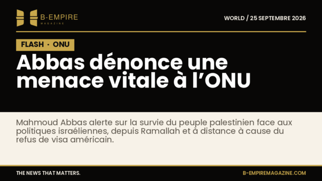 Photo de Mahmoud Abbas s'exprimant lors d'une session de l'ONU par visioconférence.