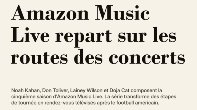 Amazon Music Live repart sur les routes des concerts