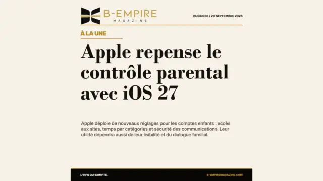 Apple repense le contrôle parental avec iOS 27