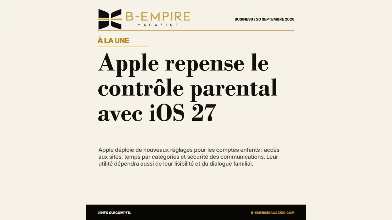 Apple repense le contrôle parental avec iOS 27