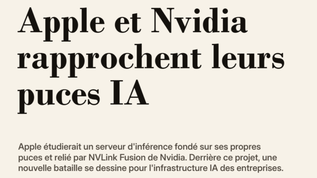 Apple et Nvidia rapprochent leurs puces IA
