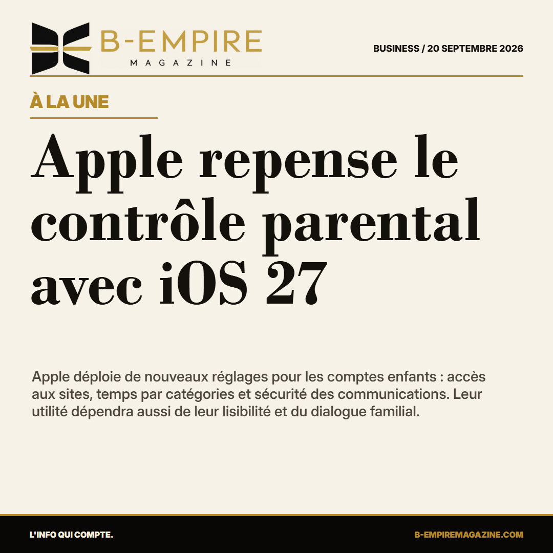 Apple repense le contrôle parental avec iOS 27