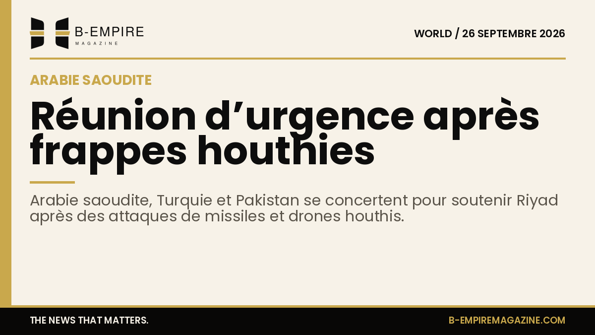 Carte stylisée avec les trois drapeaux d'Arabie saoudite, Turquie et Pakistan sur fond papier avec une bande dorée en haut