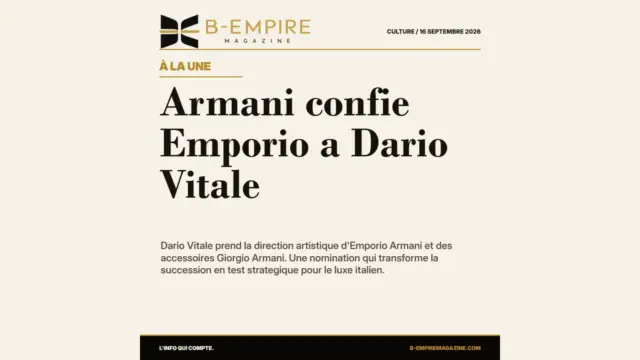 Armani confie Emporio a Dario Vitale