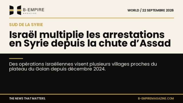 Carte stylisée montrant la frontière entre le sud de la Syrie et le plateau du Golan avec des zones marquées en papier et noir