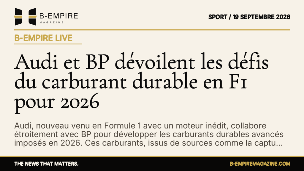 Audi et BP dévoilent les défis du carburant durable en F1 pour 2026 — B-Empire Live