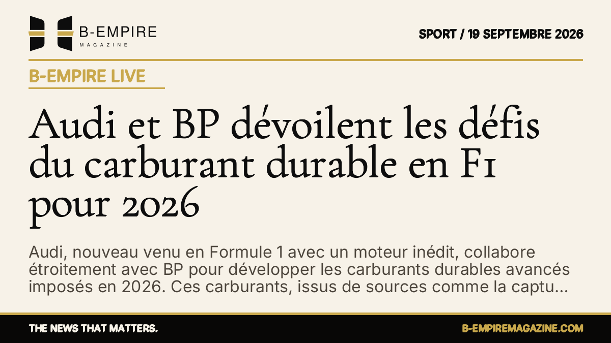 Audi et BP dévoilent les défis du carburant durable en F1 pour 2026 — B-Empire Live