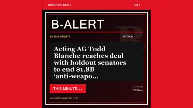 Acting AG Todd Blanche reaches deal with holdout senators to end $1.8B ‘anti-weapo - B-Alert