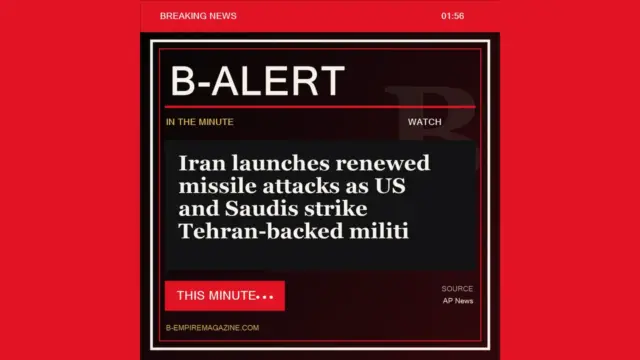 Iran launches renewed missile attacks as US and Saudis strike Tehran-backed militi - B-Alert